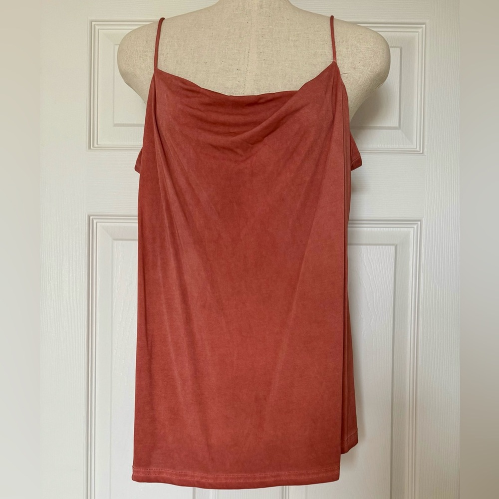 Abbeline from South Moon Under rust drape cami. Stretchy and silky material. NWT
